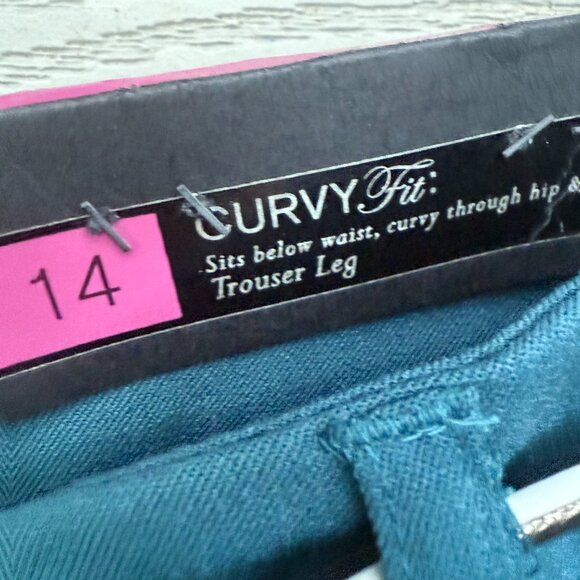 Apt. 9 Womens Pants Curvy Fit Green Teal Size 14 NWT - Picture 5 of 7